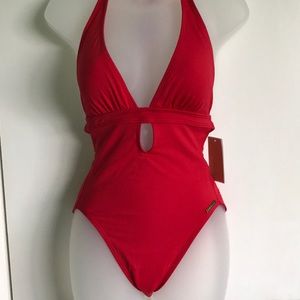 Michael Kors red bathing suit
